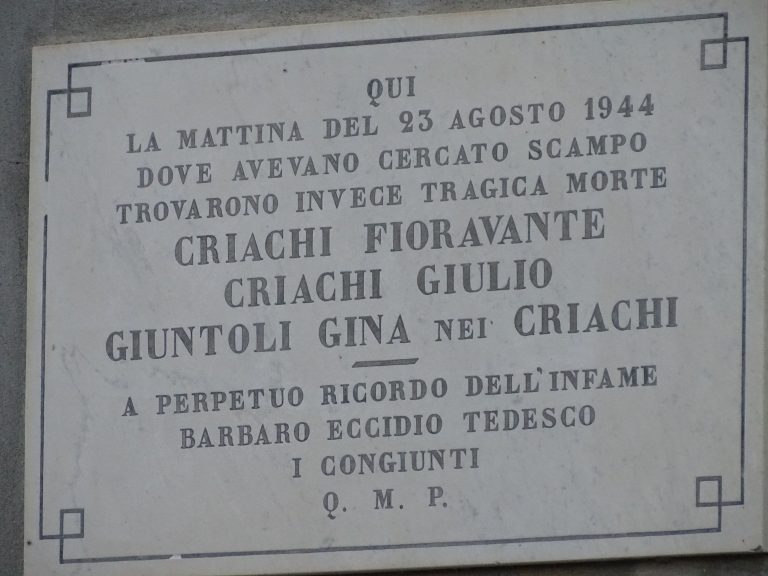 La lapide del Casotto dei Criachi