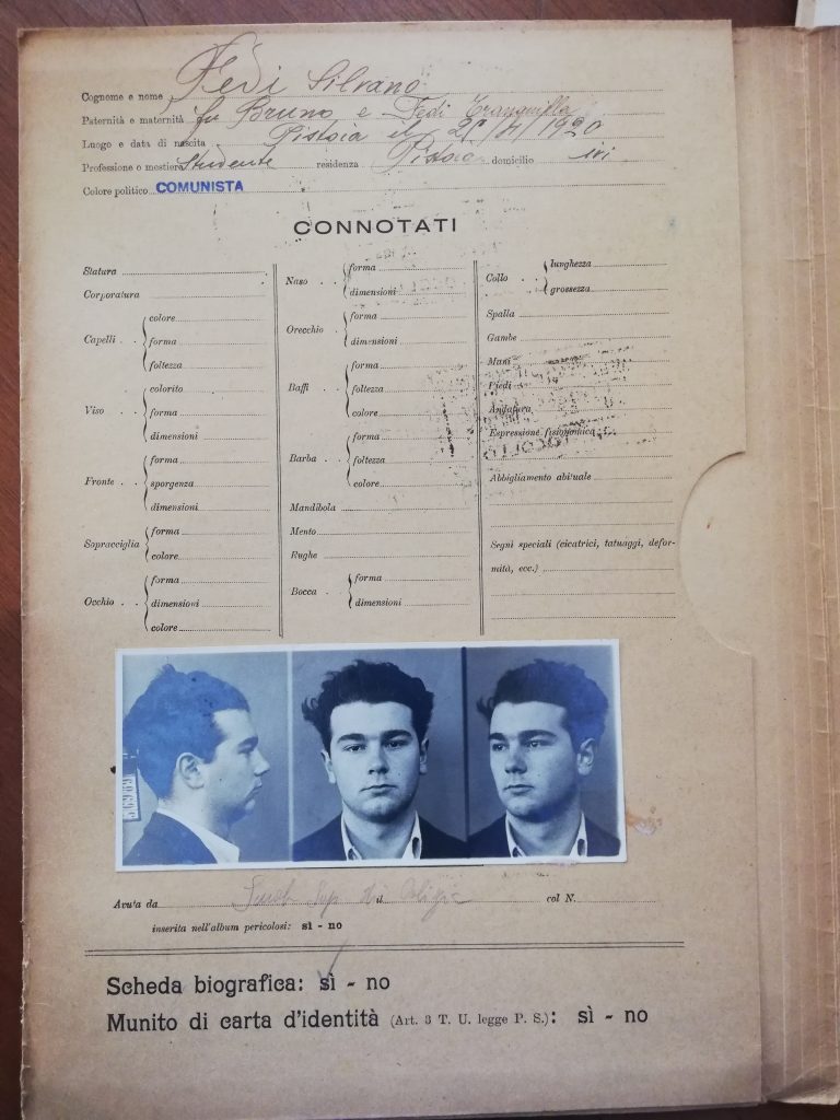Scheda di Silvano Fedi del Casellario Politico Centrale