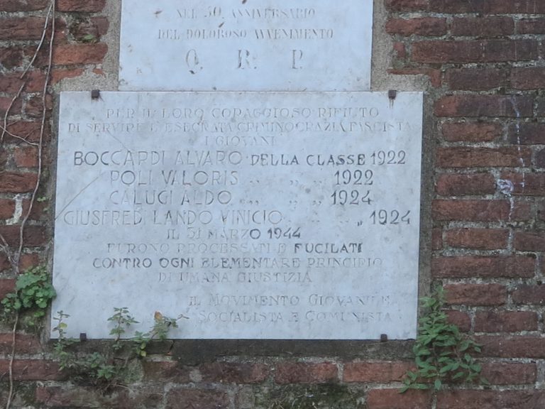 Targa ai quattro martiri della Fortezza Santa Barbara