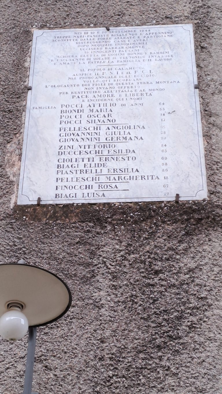 Lapide in ricordo della strage di Calamecca