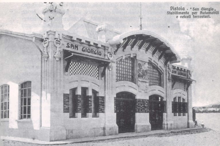 La Palazzina Coppedè appena costruita (1908) (tratto da: Andrea Ottanelli, Auto, treni, aerei. Le officine meccaniche San Giorgio di Pistoia. Un’industria genovese in Toscana tra Giolitti e la Resistenza (1905-1949), Edizioni del Comune di Pistoia, Pistoia, 1987, p. 55.