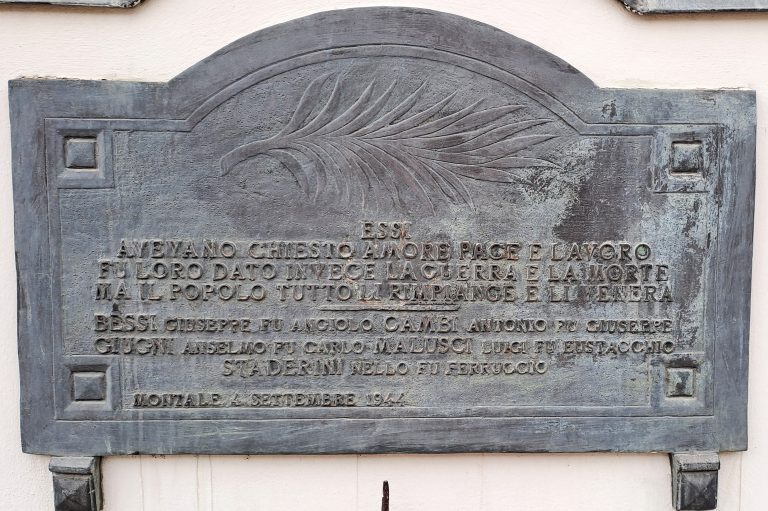 Lapide bronzea in ricordo della strage di Montale, particolare